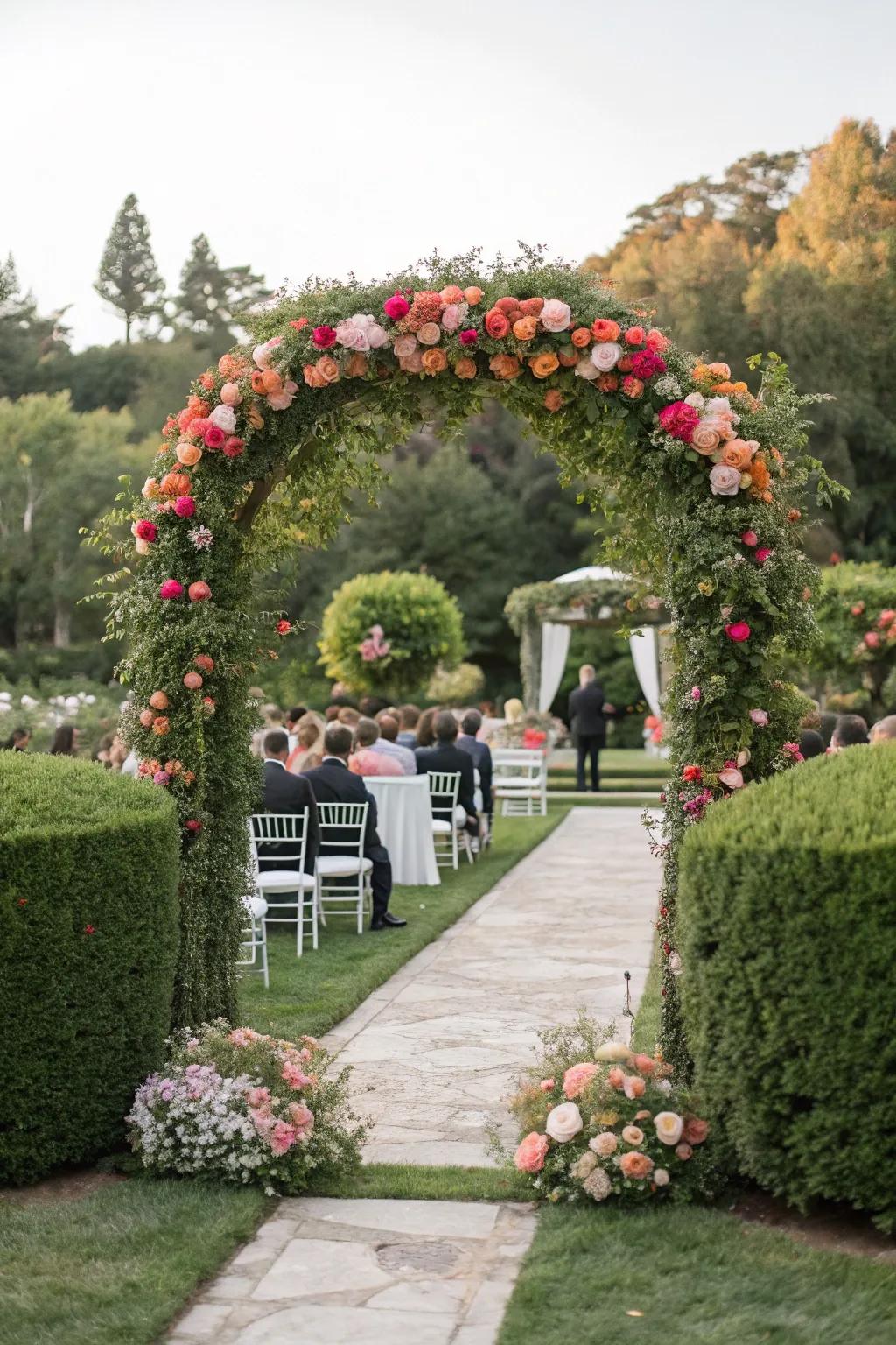 A magical garden ceremony embraced by the splendor of nature.