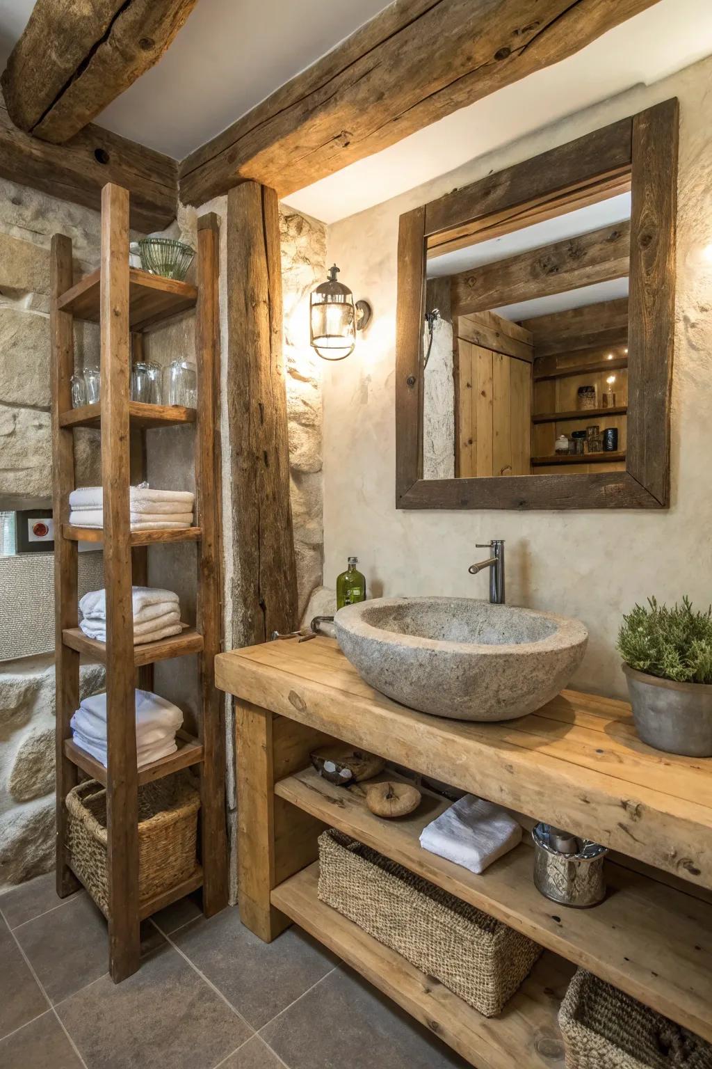 Timber and stone aspects can quickly impart countryside appeal.