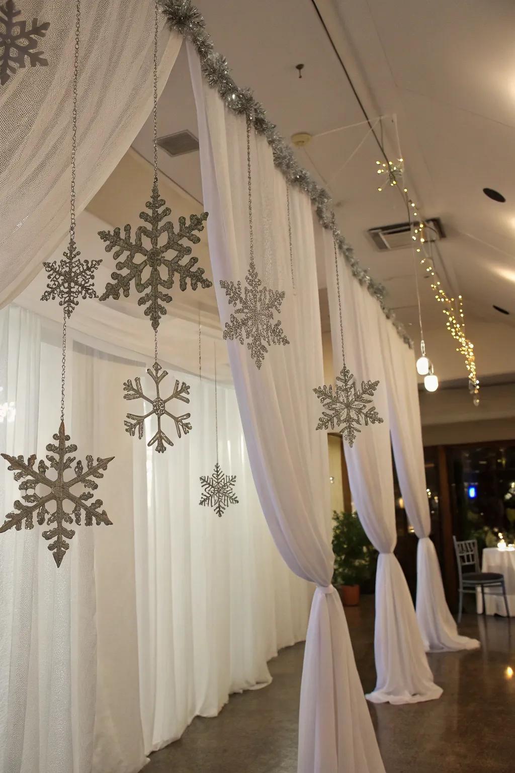 A magical snowflake wonderland baby shower theme.