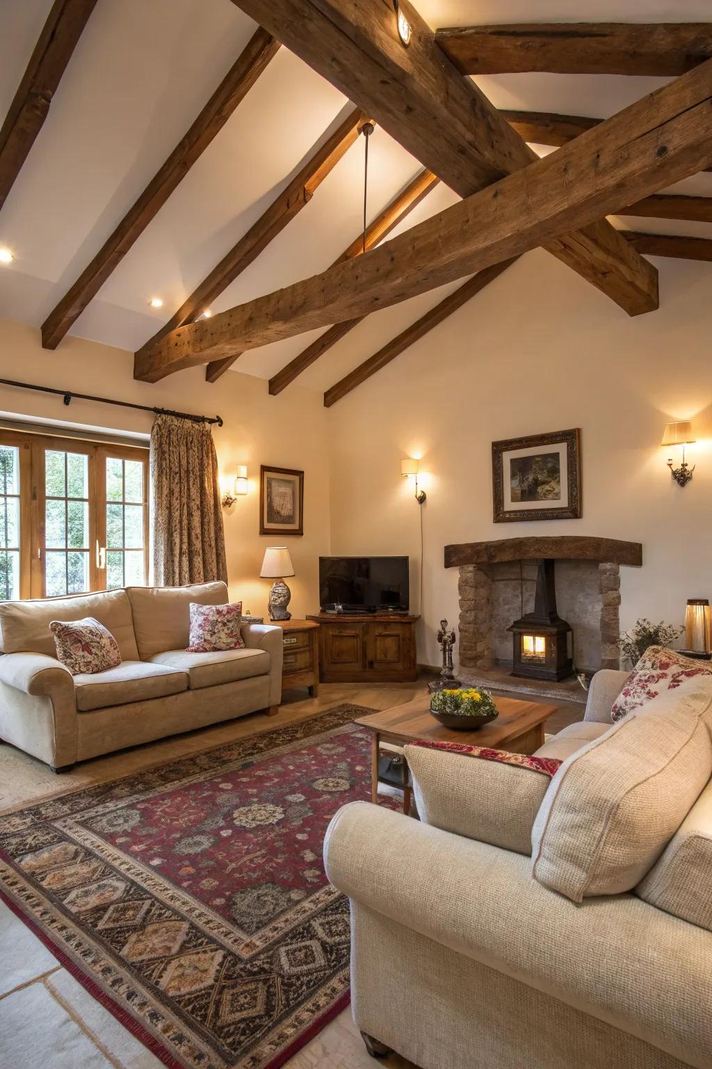 Rustic attraction featuring revealed wood beams and welcoming design.