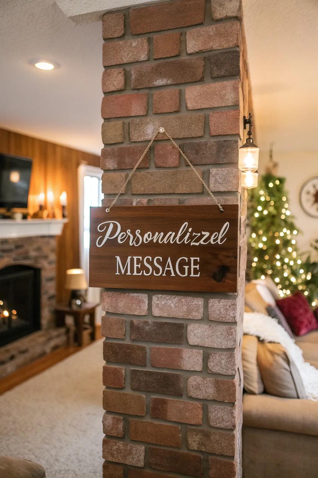 Custom wooden signs contribute a cozy vibe to any area.
