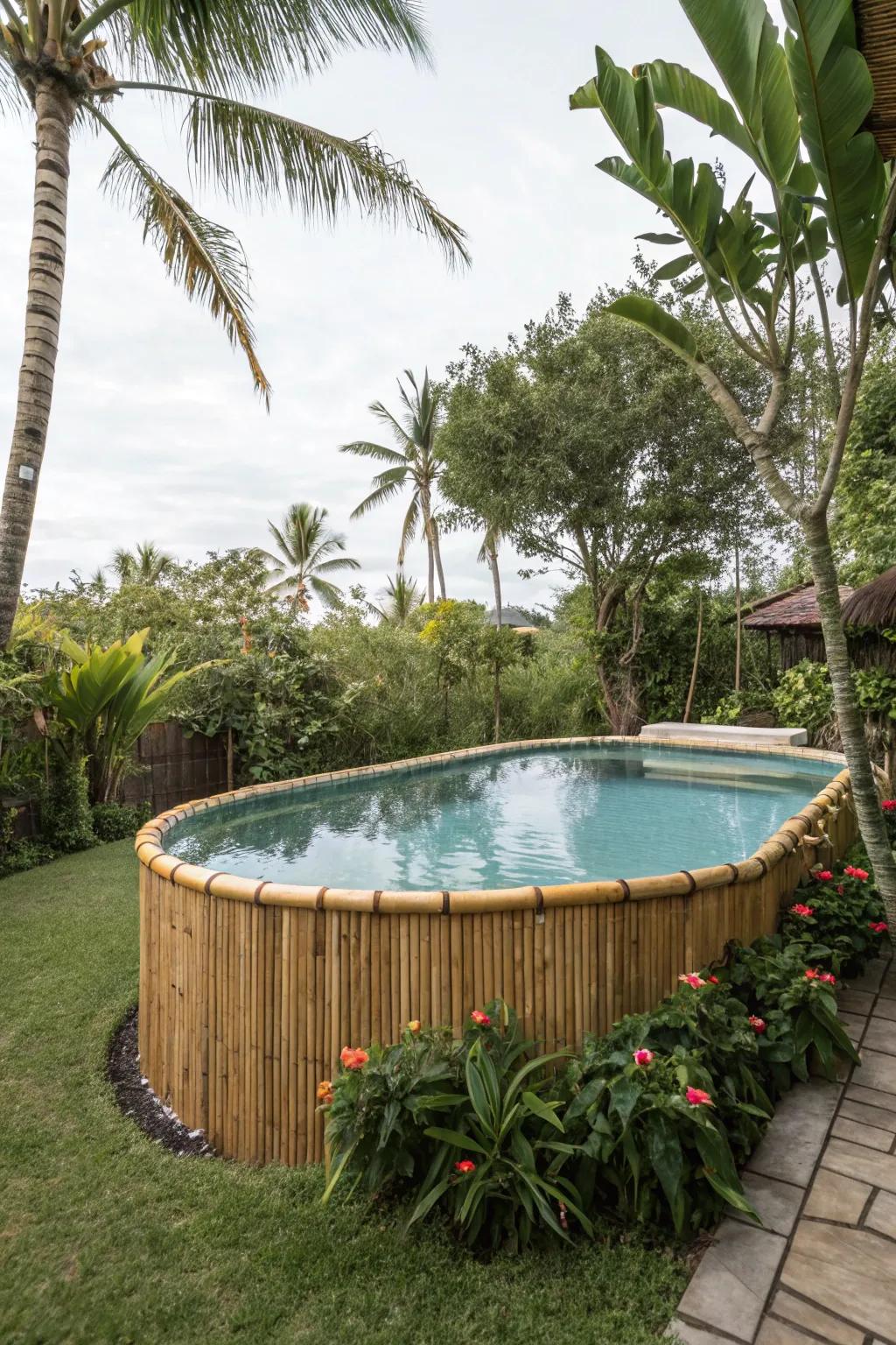 Infuse your pool area with sustainability using bamboo skirting.