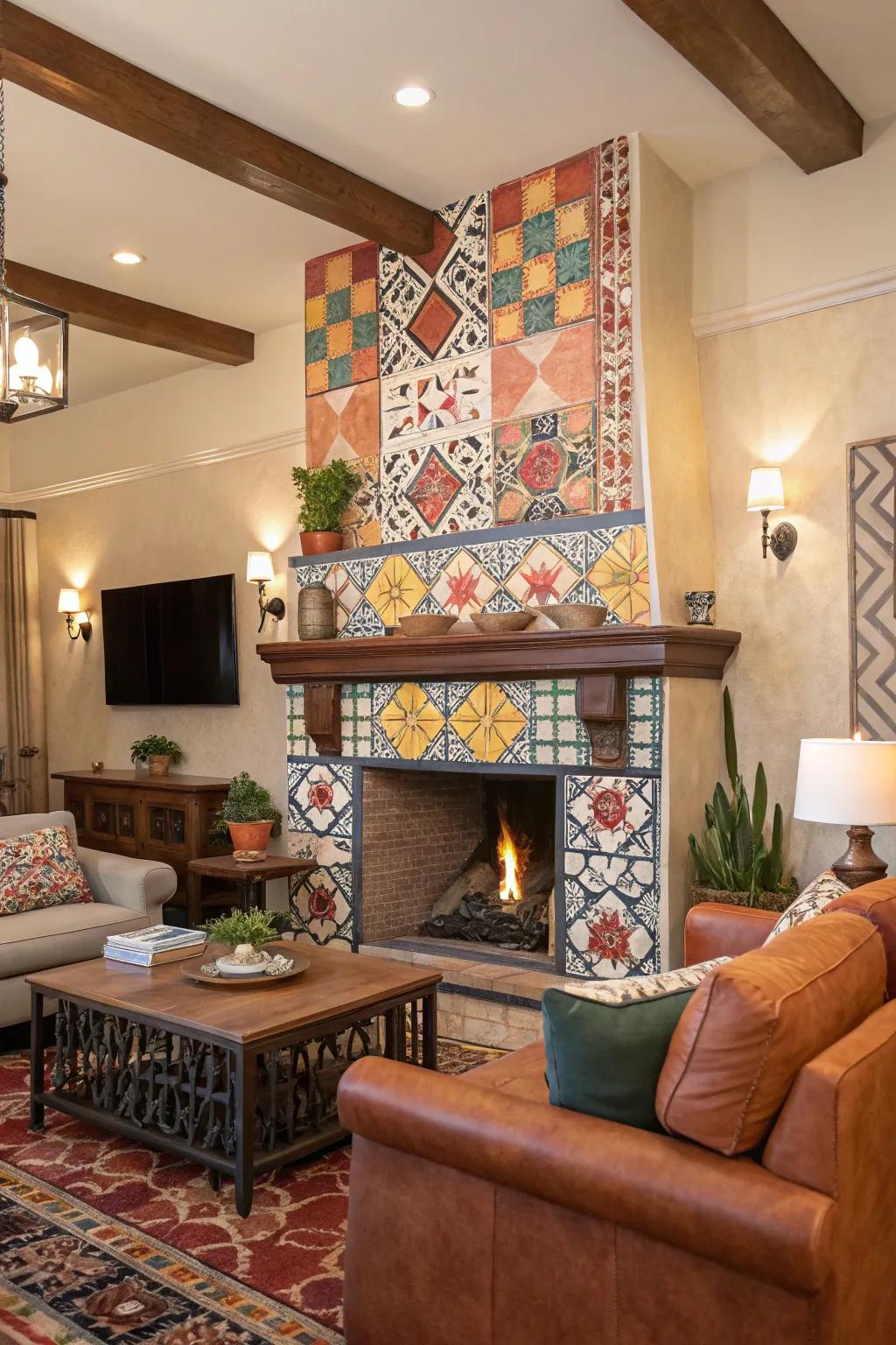 Vibrant tiles infuse a sense of playfulness and charm.