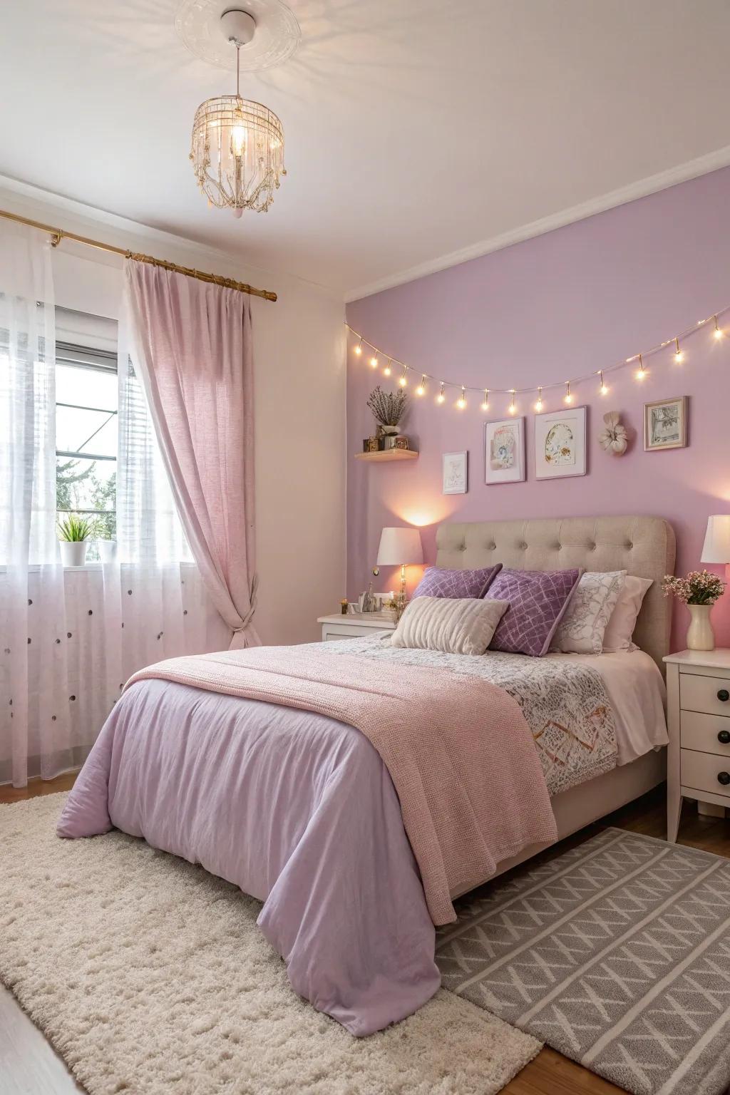 A soothing environment is created through the use of pale tones.