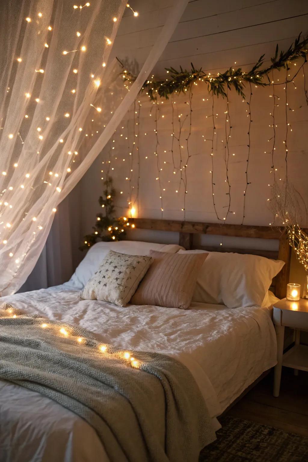 Give your bed a magical lift with under-lighting.