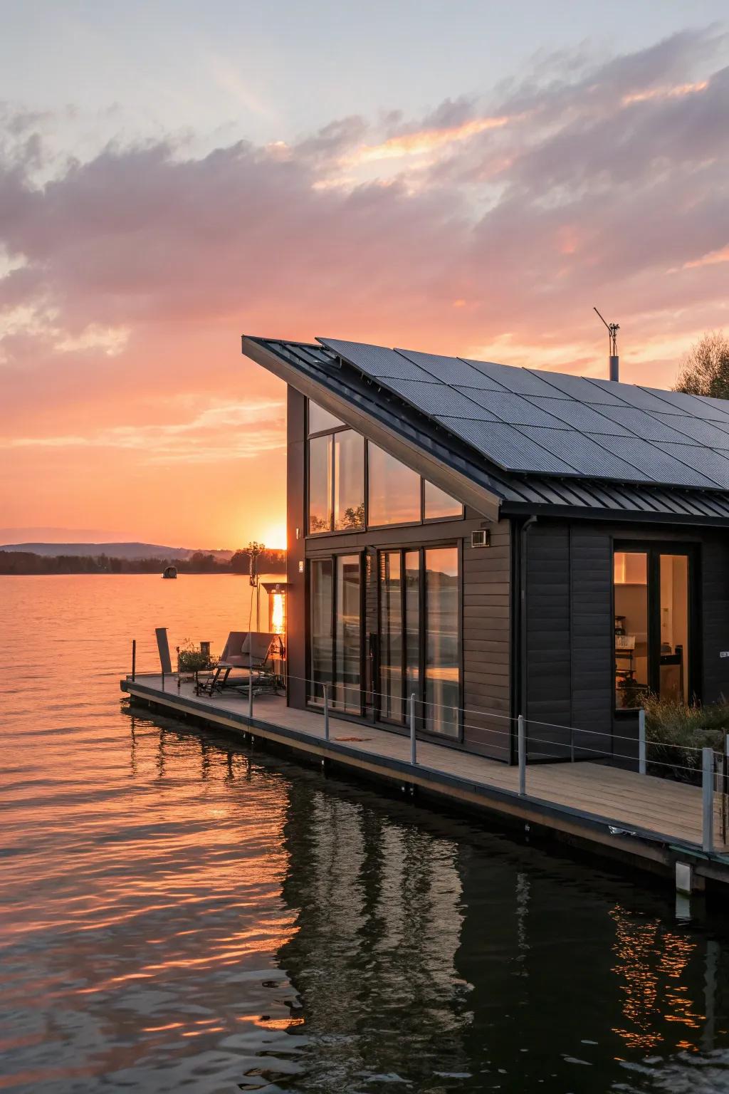 Embark on sustainable living with a buoyant dwelling.