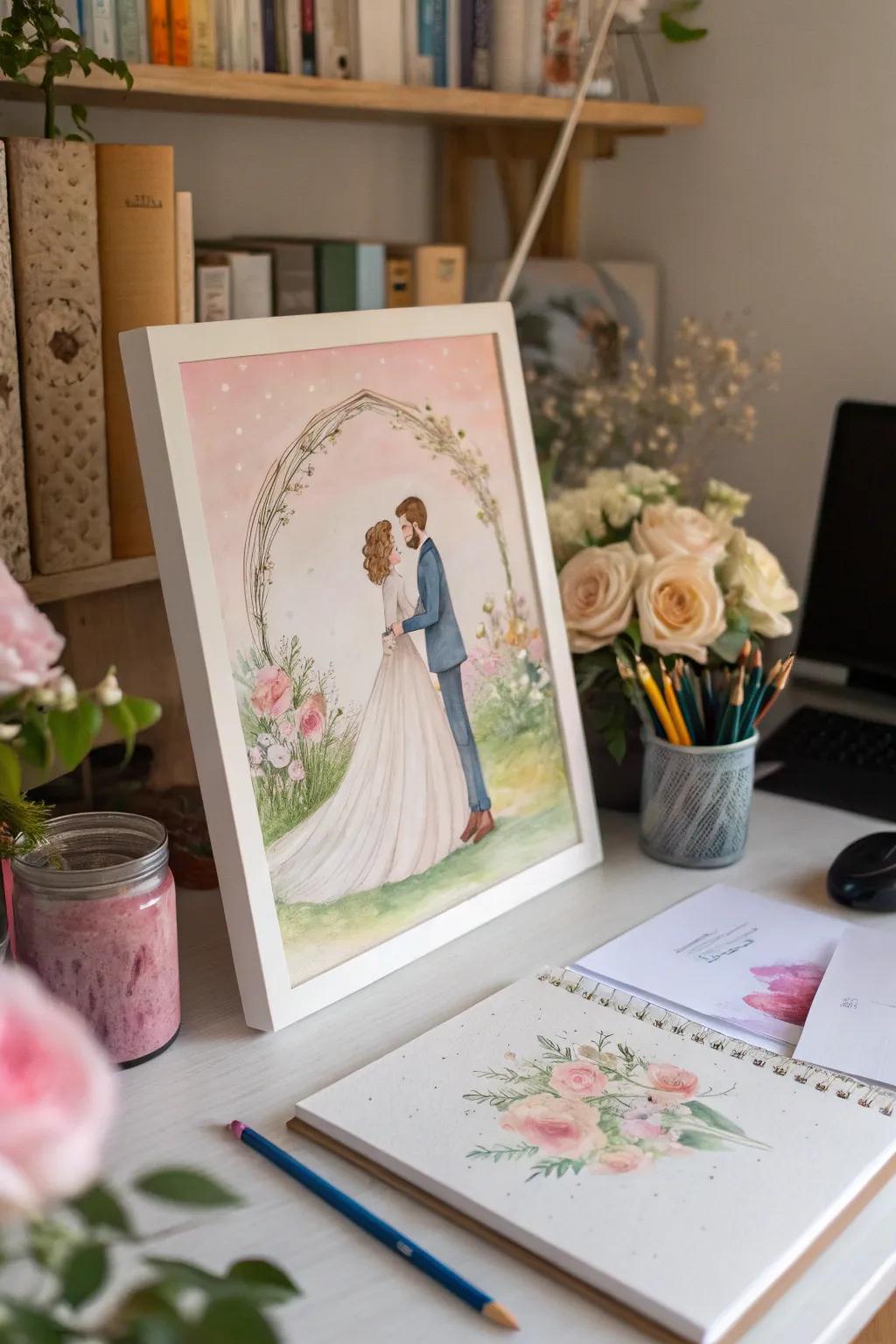 Relive the romance of your nuptial day through art.