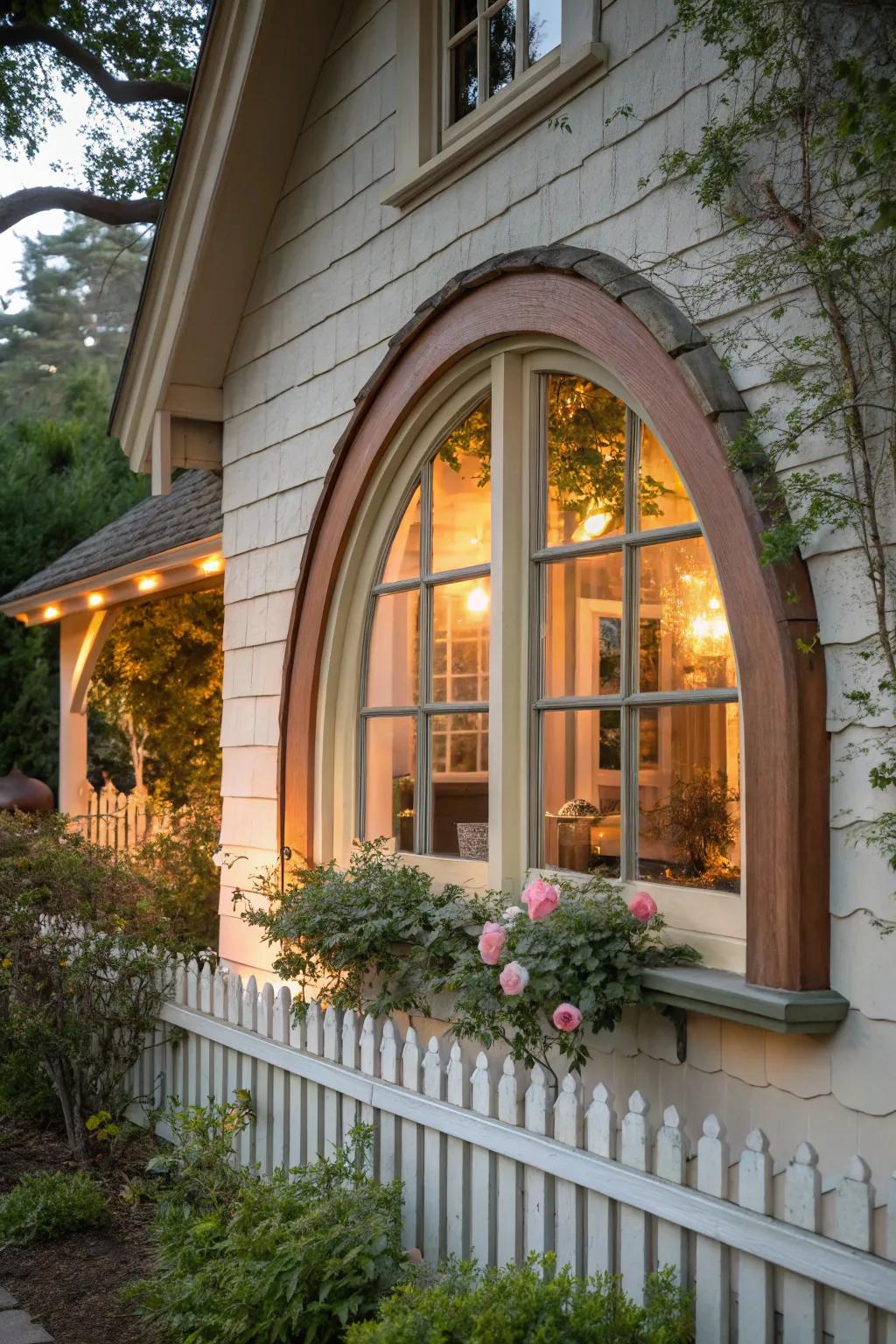 Sweeping shapes create a soft, inviting look for any arch window.