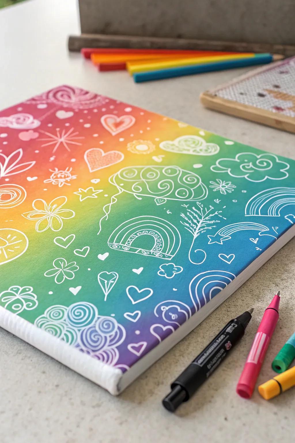 Add a playful touch with fun doodles on your art, creating a lighthearted and airy piece.