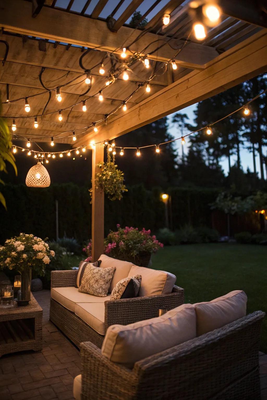 Strand illumination imparts a magical radiance to your patio.