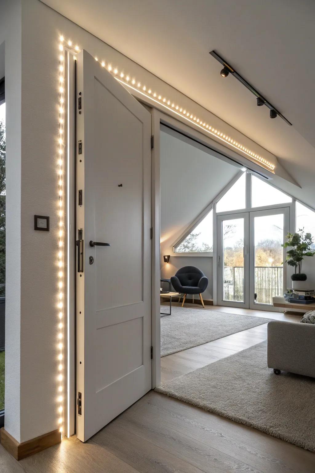 LED-sparked trim infuses a modern shimmer.