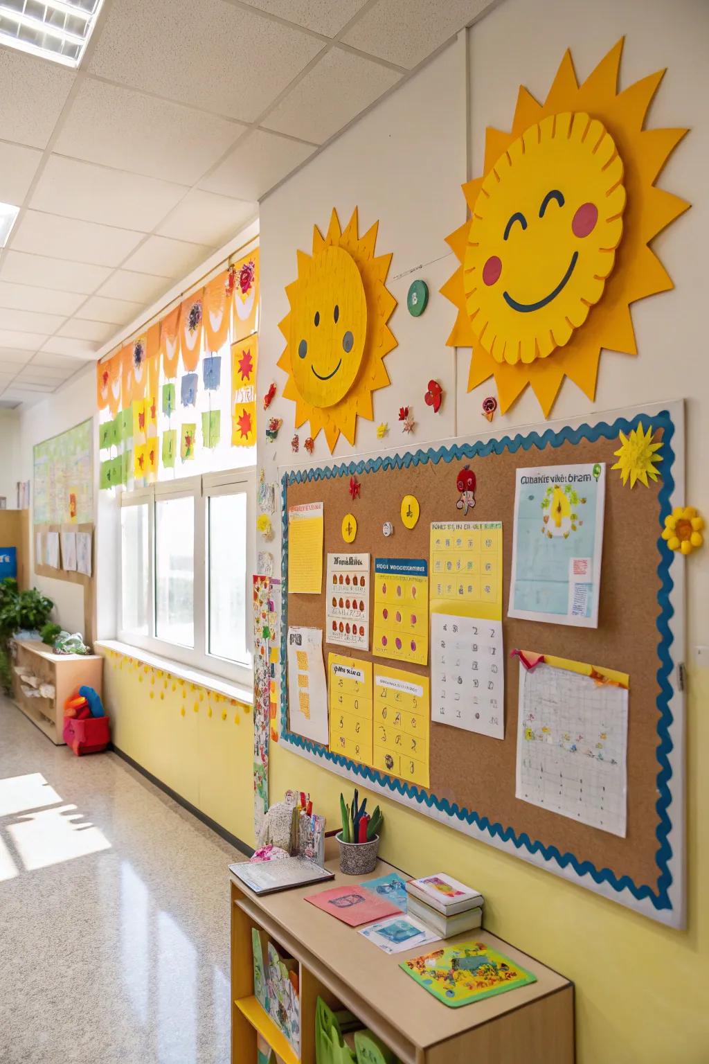 Sun-themed board that radiates joy and warmth.
