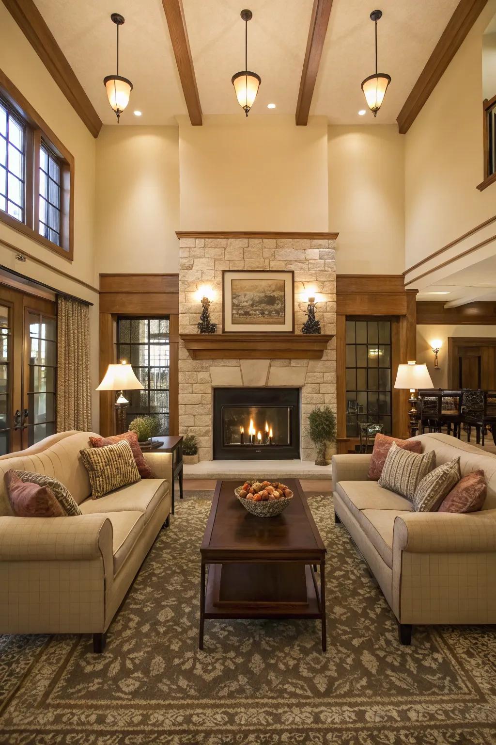 A layout that is the same on both sides can make your living room feel balanced and orderly.
