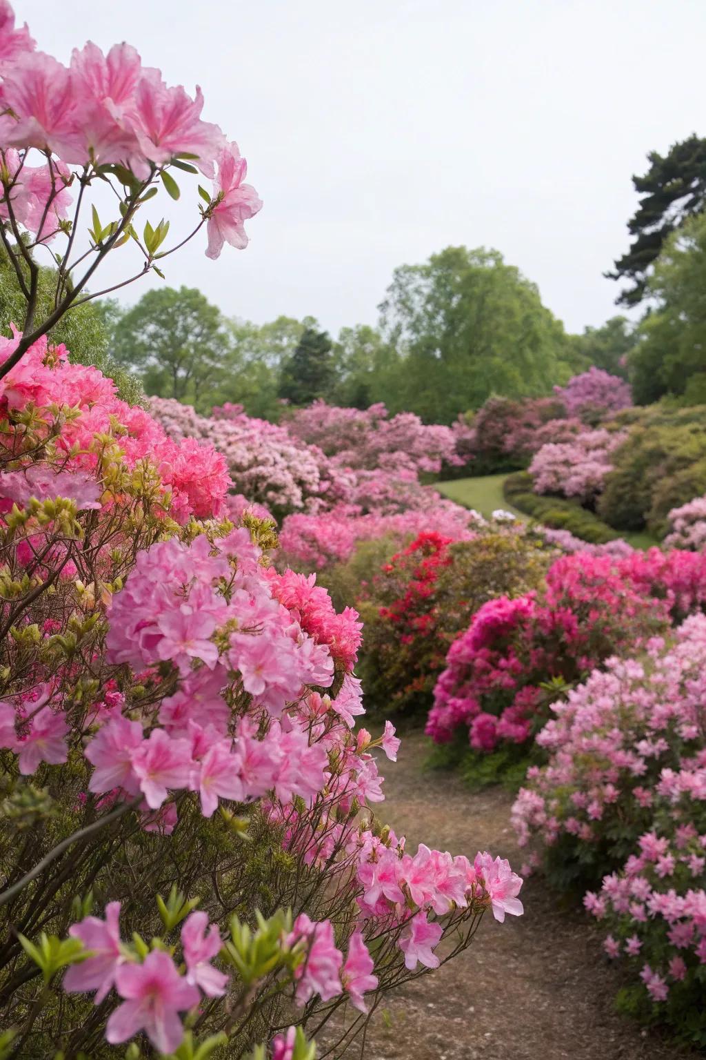 A color-focused garden using garden jewels in shades of pink.