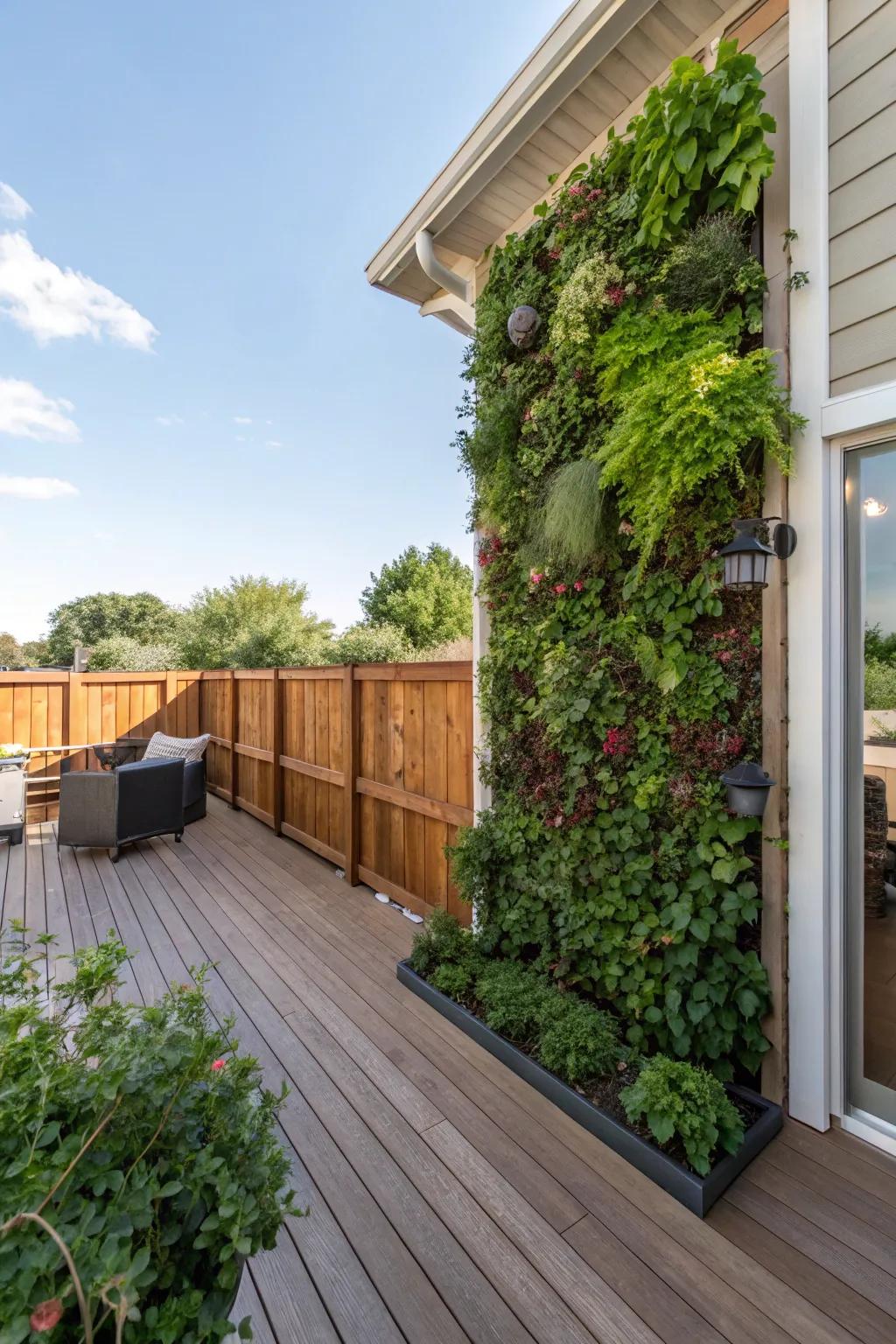 Upright gardens are a space-efficient way to cultivate plants and add greenery.