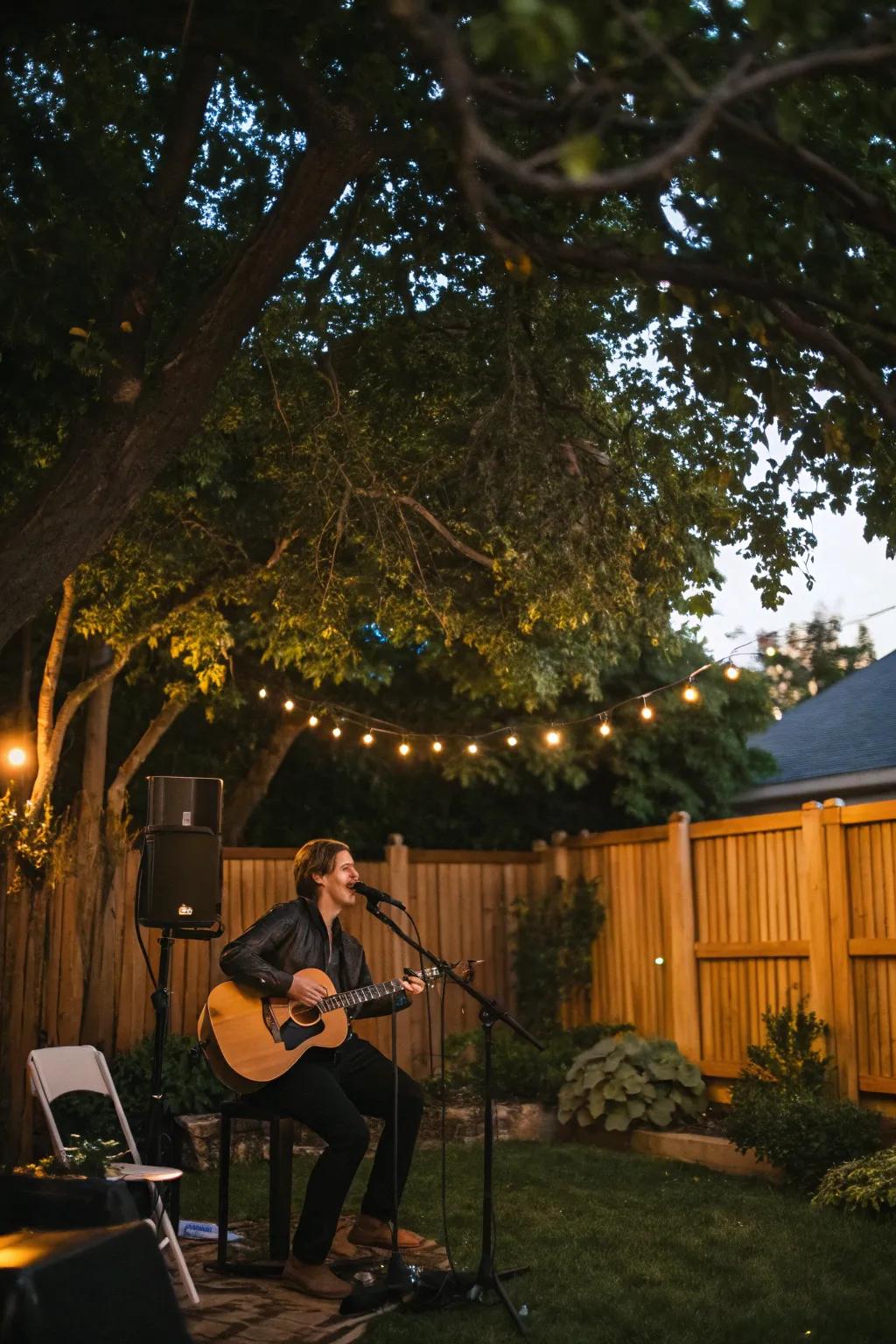 Live music raises the atmosphere, contributing a hint of elegance to the party.