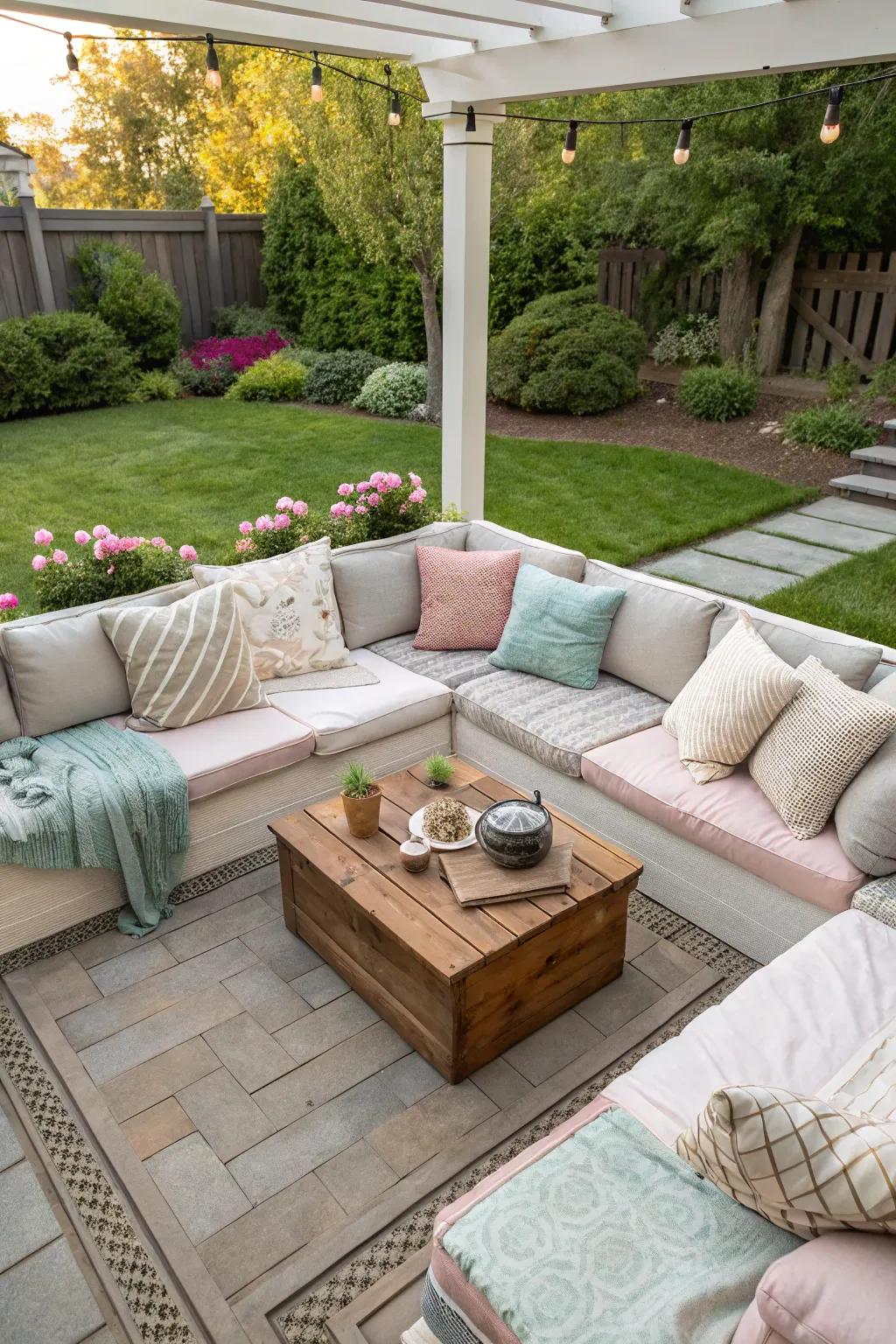 A sunken escape create a setting on your patio.