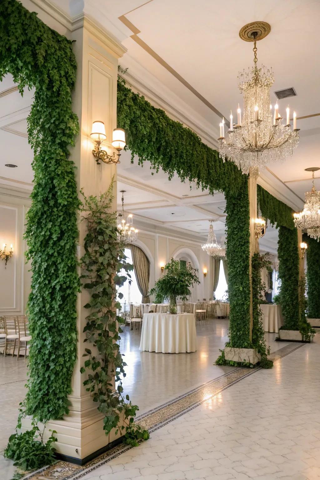 Convey nature indoors by integrating verdure.