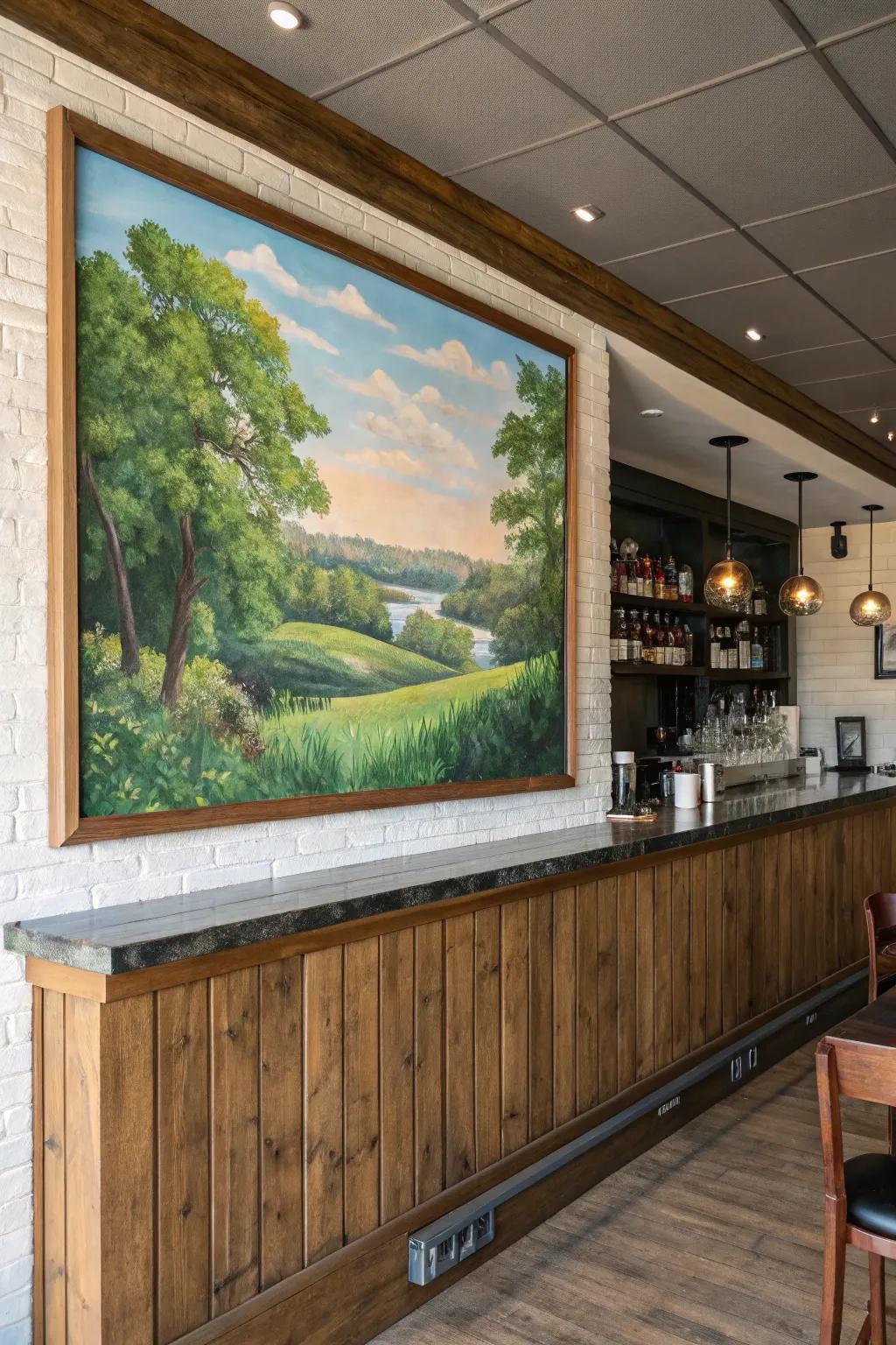 Nature-inspired art brings peace and balance to your bar.