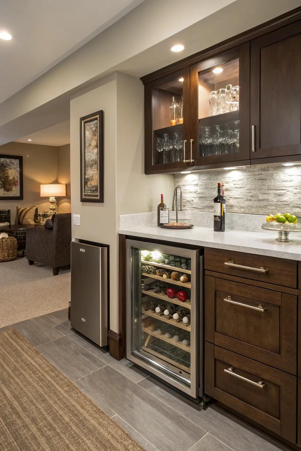 A vino chiller is an elegant and useful enhancement for vino aficionados.