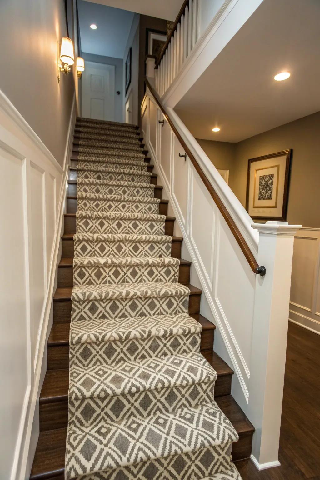 A patterned step path adds style and protection.