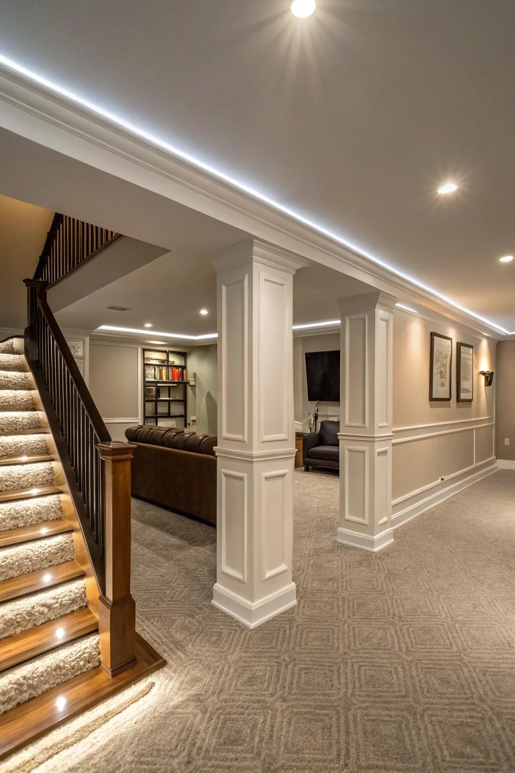 LED illumination delivers a modern, functional accent.