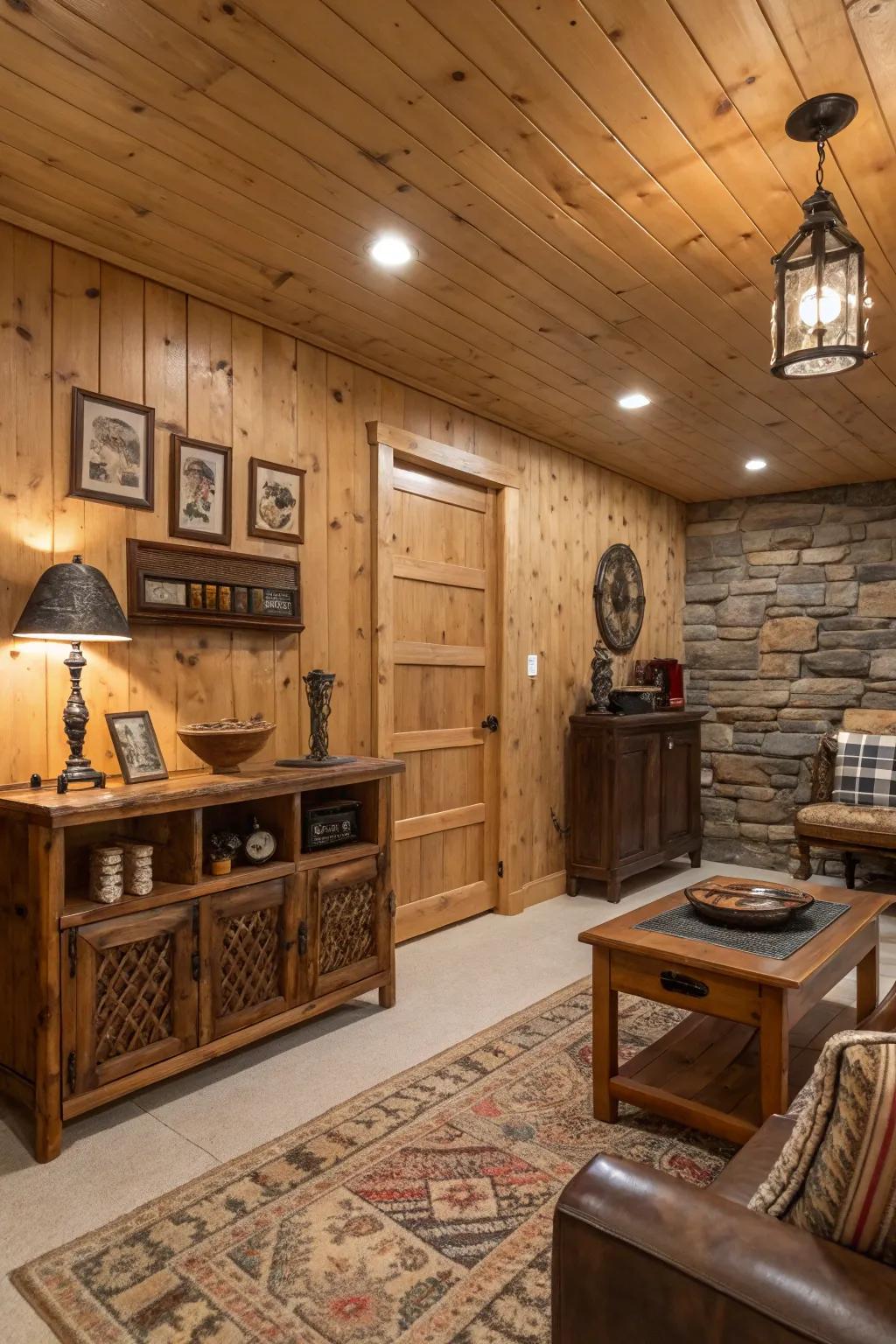 Elements from nature bring rustic charm.