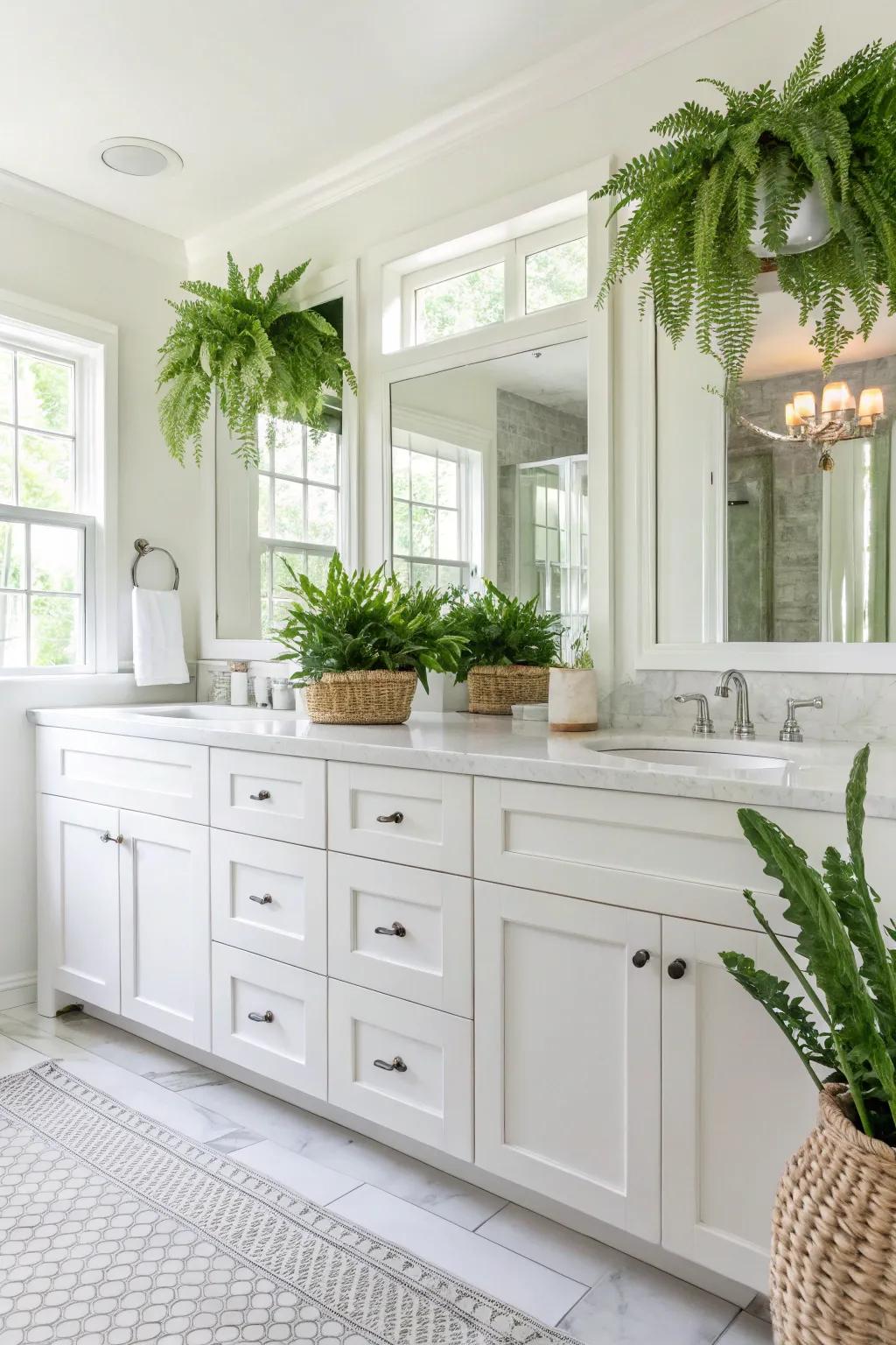 Classic ivory cabinets offer timeless flexibility.