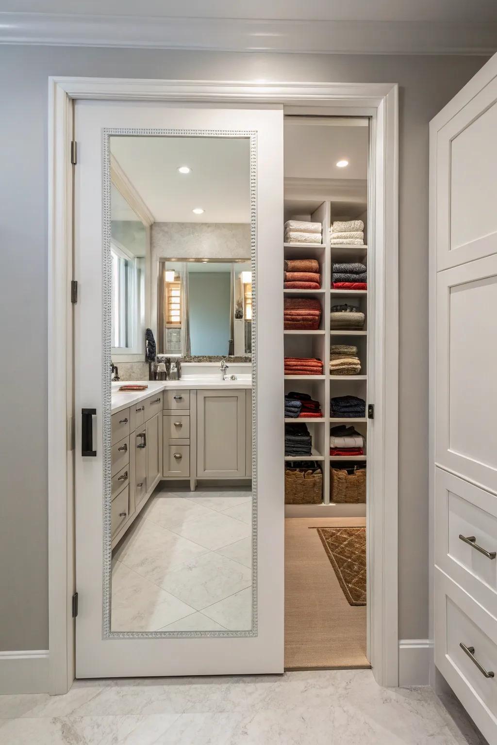 Mirrors enhance style and the perception of spaciousness.