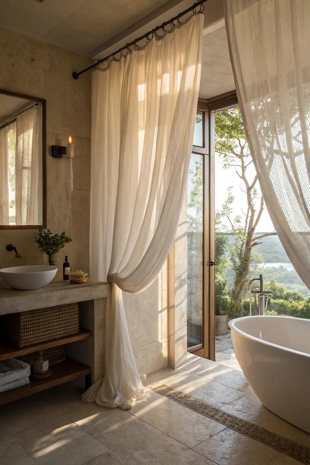Light materials create a spa-like, relaxing atmosphere in your bathroom.