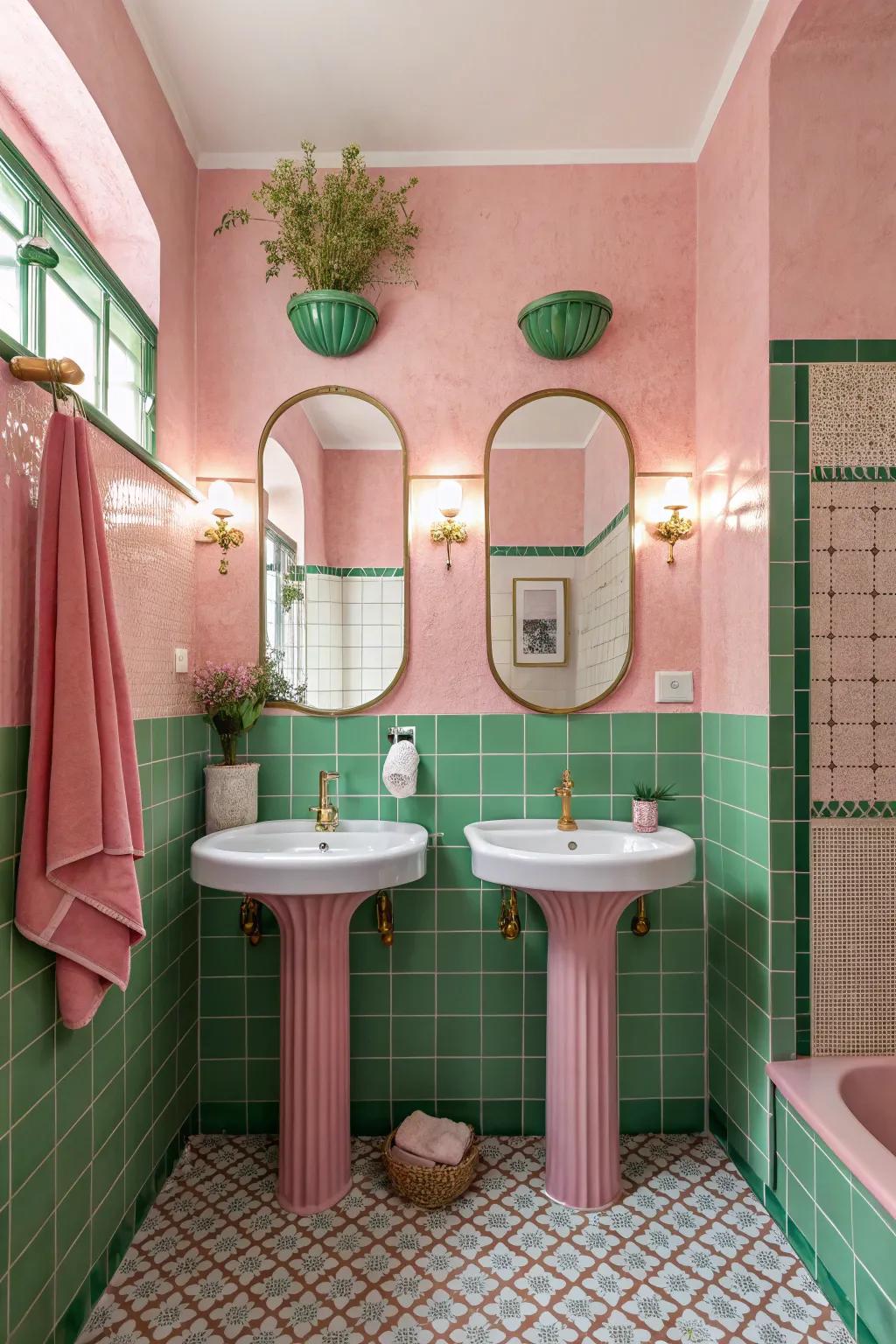 Daring hues can enliven your bathroom with character.