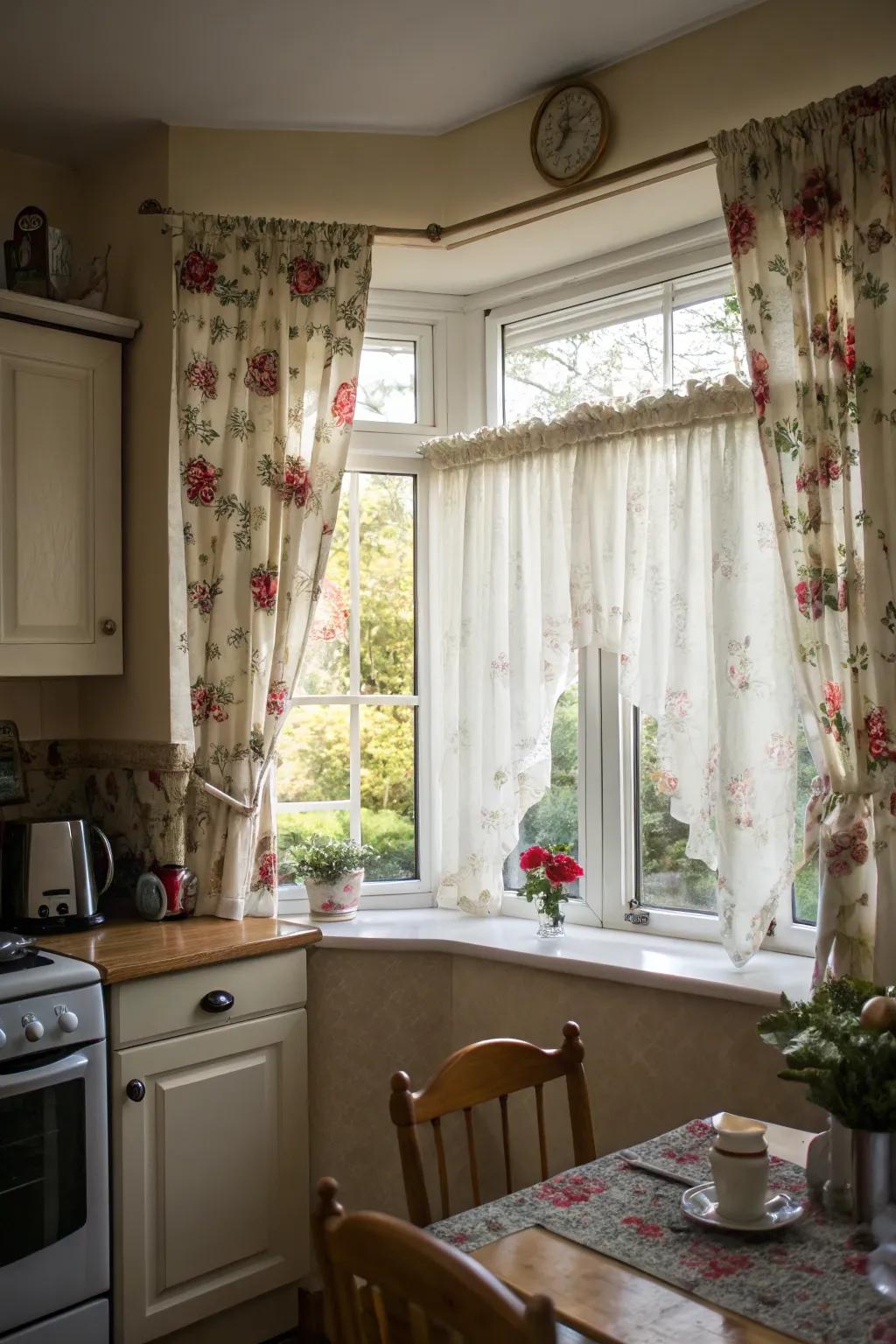 Cafe curtains offer a cozy and casual charm.