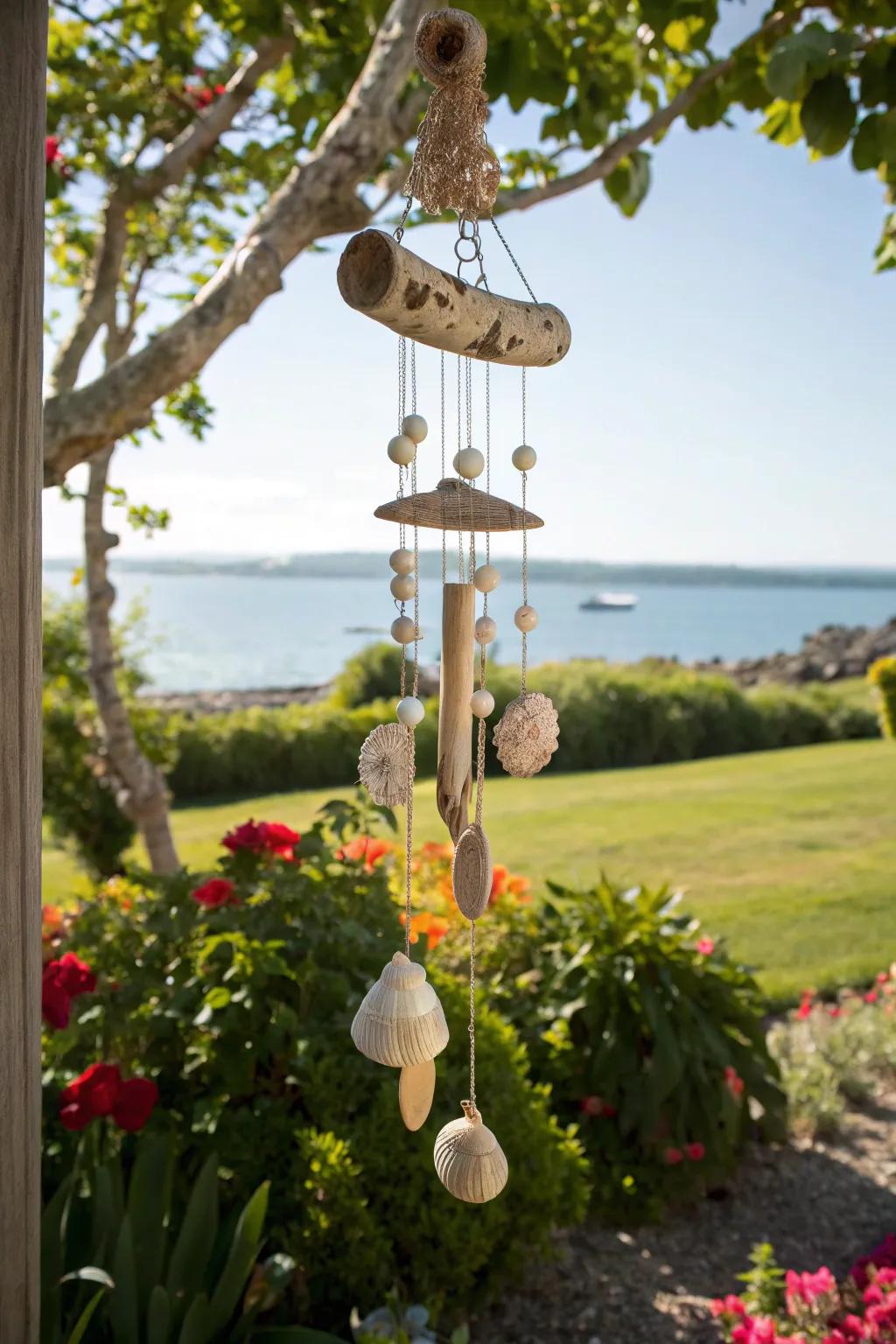 Let the gentle melodies of coastal wind chimes enhance your outdoor space.