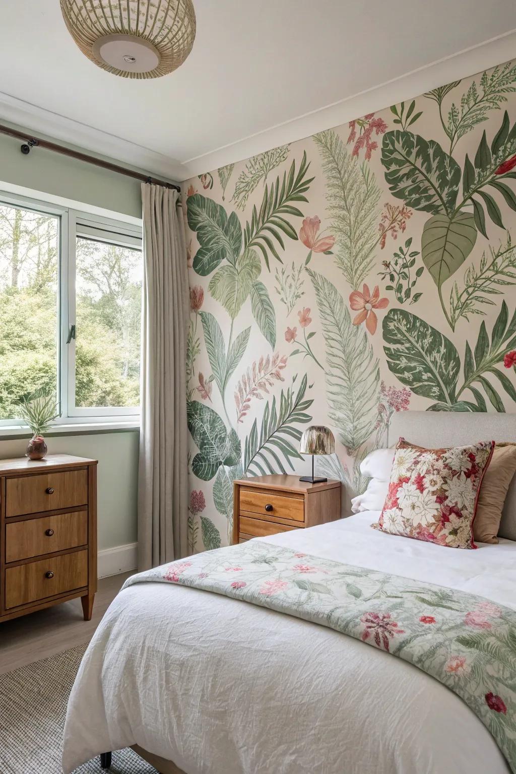 Botanical elements welcome nature indoors.