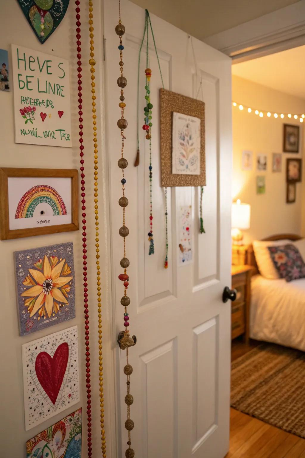 DIY creation ventures bring a personal and creative flair to your bedroom door.