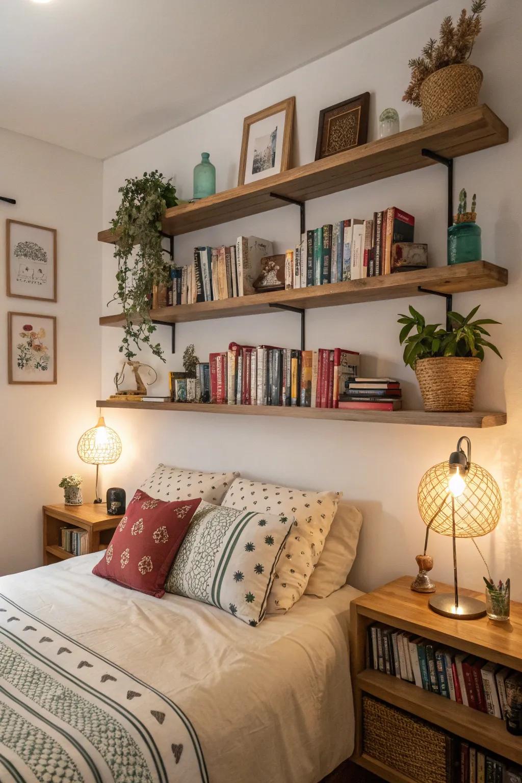 Shelving adds both use and style to your walls.