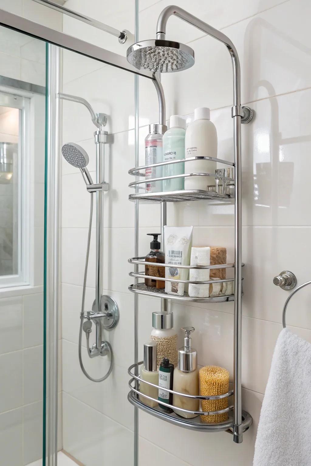 Simplify your shower storage with a over-the-showerhead buddy.