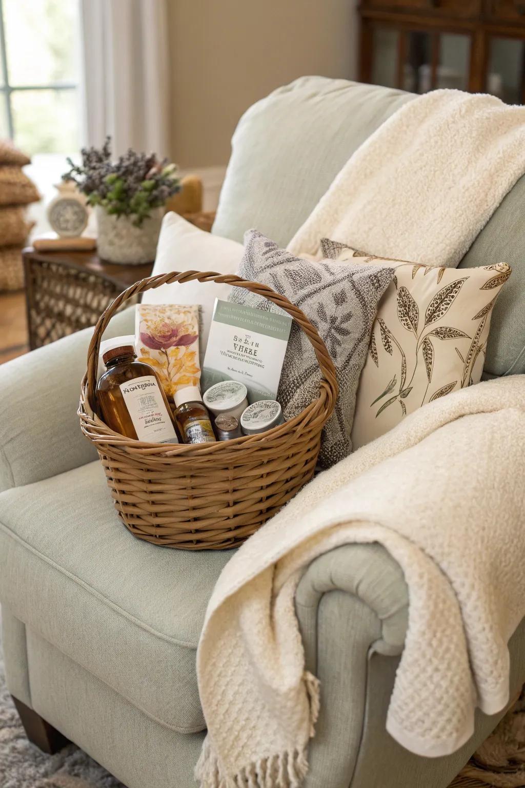 Unwind and relax with this calming retreat basket.