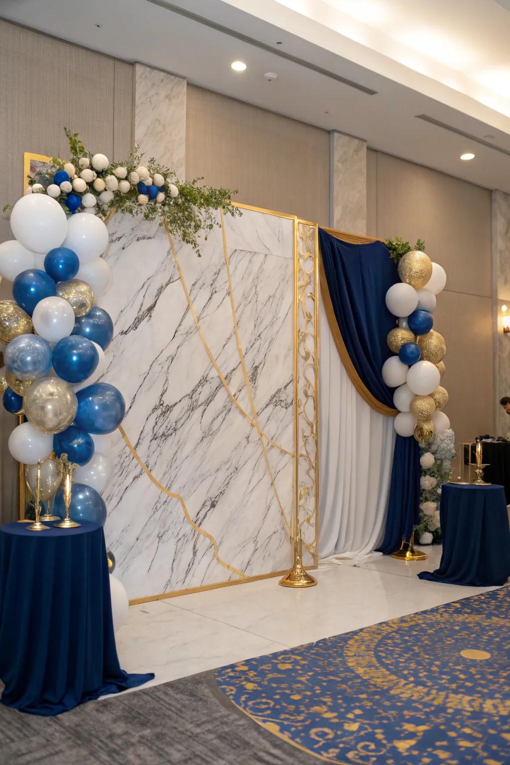 Elevate your event with marble sophistication.