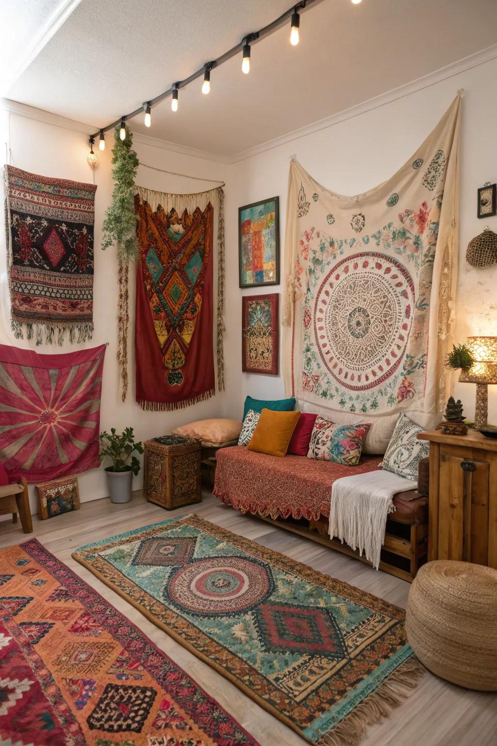 Local styles add a personal touch to boho decor.