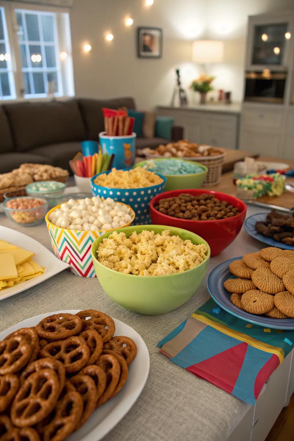 A midnight snack bar keeps everyone energized and ready for more fun.