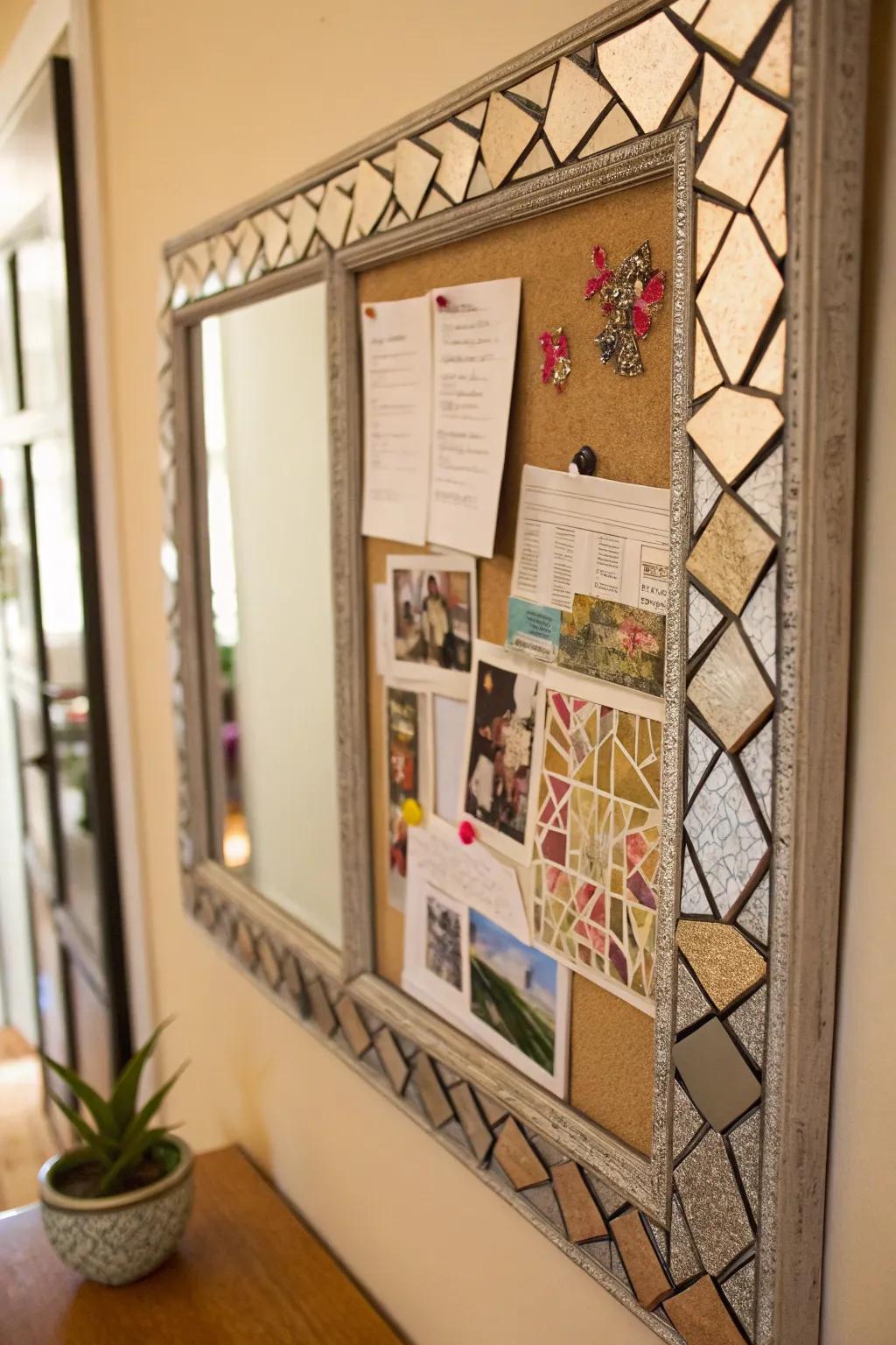 A mirror magnet board is both stylish and useful.