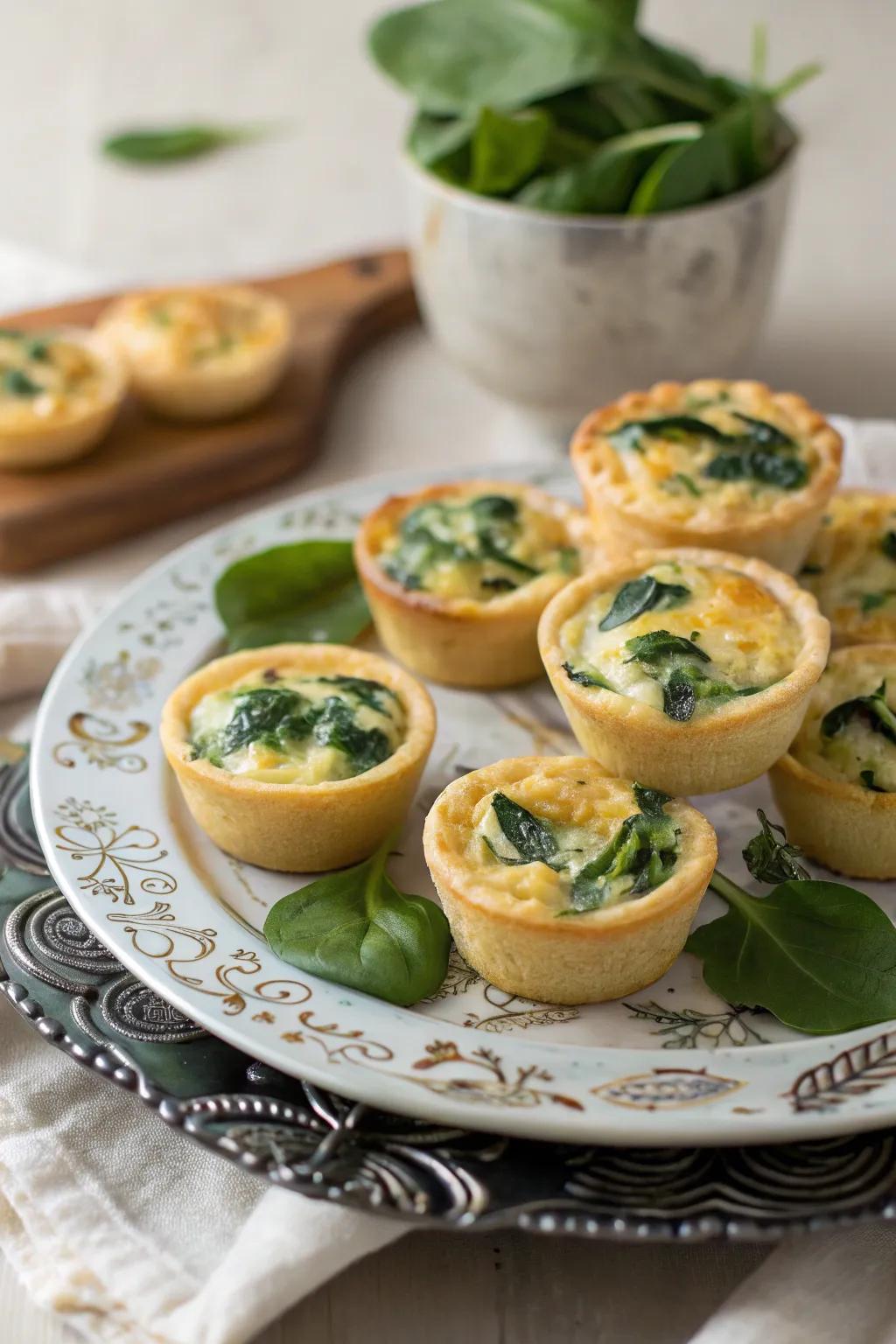 Refined mini hearty bites of savory delight as a brunch option.