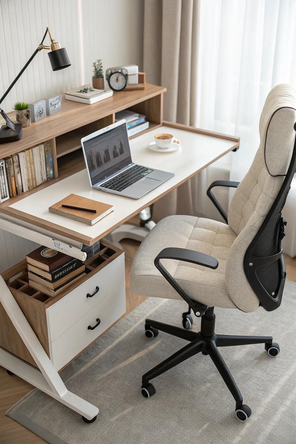A desk made for comfort for the best comfort.