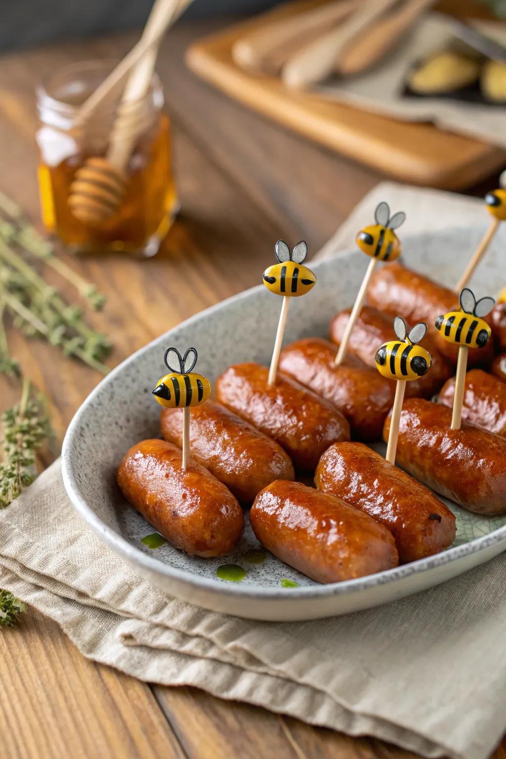Savory bee snacks, a delightful surprise for your visitors.