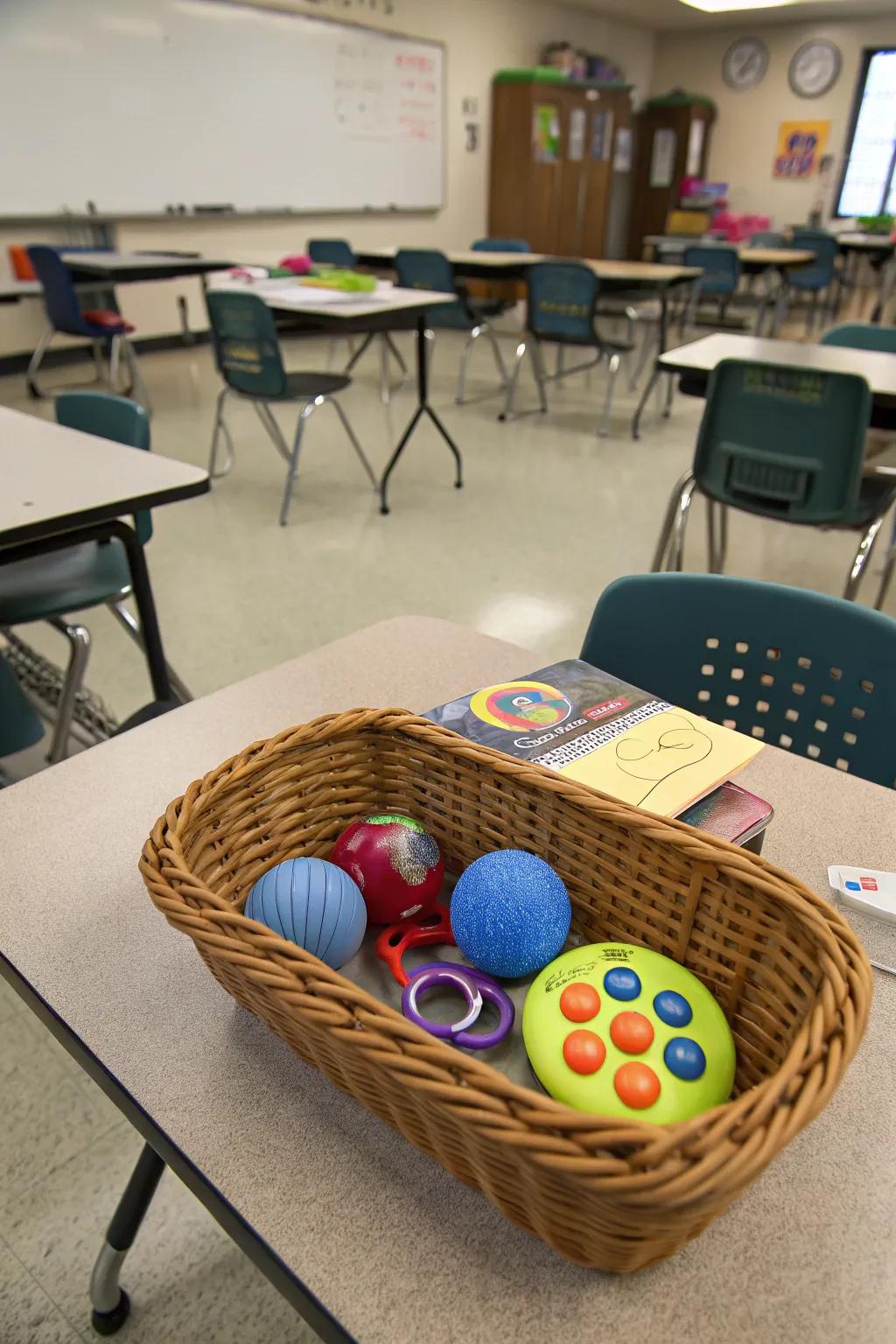 Sensory tools provide tactile engagement for students.