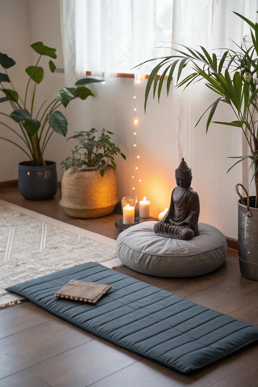 Find your zen with a meditation space in your calming corner.