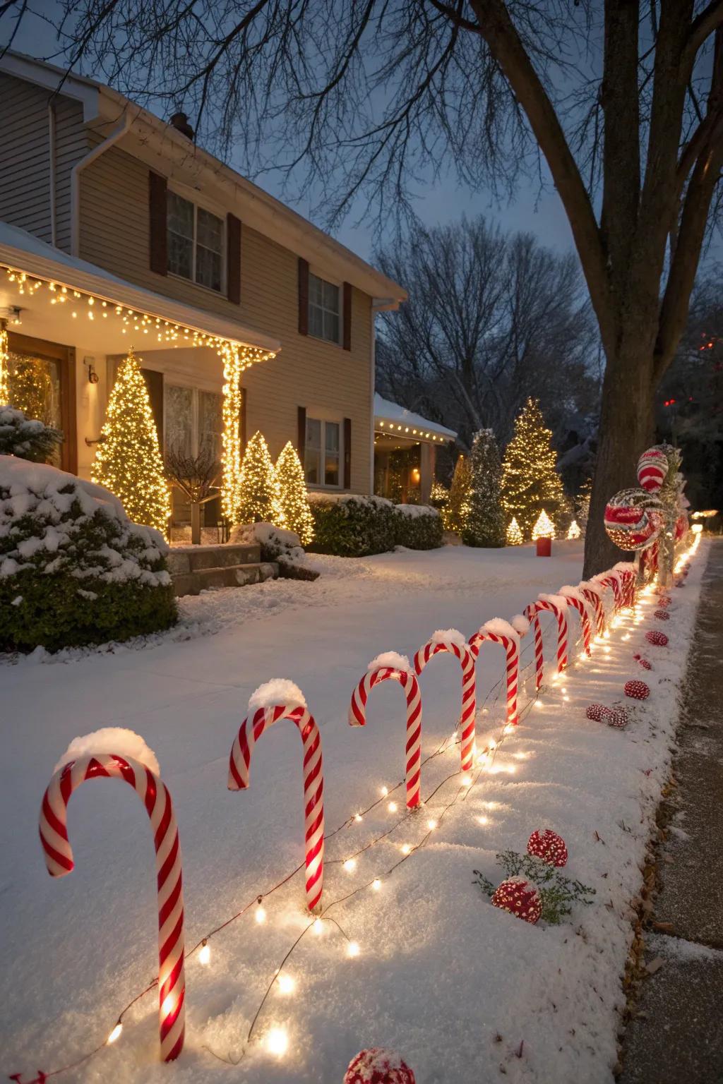 Enchant your garden with peppermint stick lawn exhibitions.