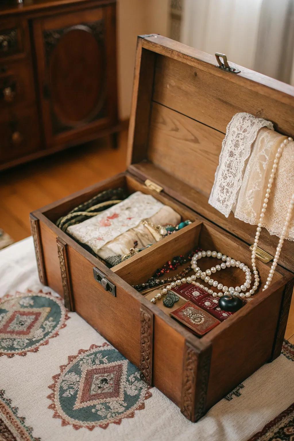 An antique storage chest is the best protector for your family legacies.