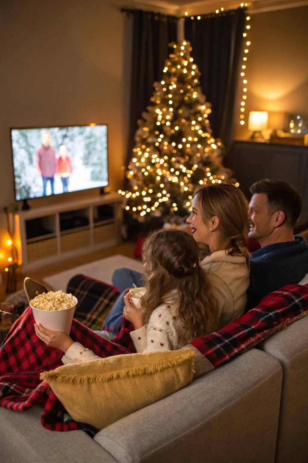 Commemorate family cinematic evening in your holiday images.